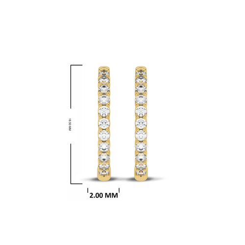 1/2 CT. Round Lab Created Diamond Eternity Hoop Earrings