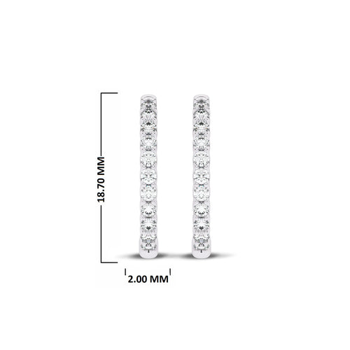 1/2 CT. Round Lab Created Diamond Eternity Hoop Earrings