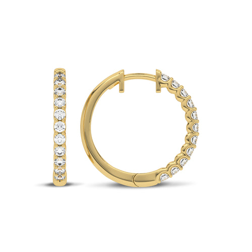 1/2 CT. Round Lab Created Diamond Eternity Hoop Earrings