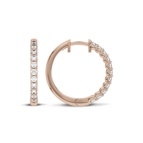 1/2 CT. Round Lab Created Diamond Eternity Hoop Earrings