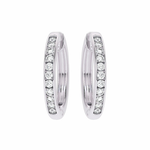 1 CT. Round Diamond Lab Created Eternity Hoop Earrings