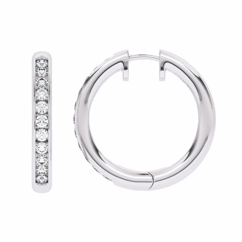 1 CT. Round Diamond Lab Created Eternity Hoop Earrings