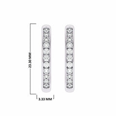 2 CT. Round Lab Created Diamond Eternity Hoop Earrings