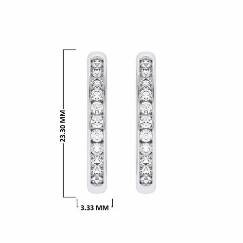2 CT. Round Lab Created Diamond Eternity Hoop Earrings