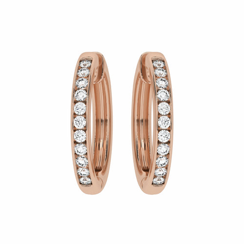 1 CT. Round Diamond Eternity Hoop Earrings