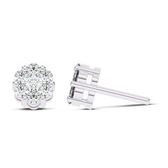 3/4 CT. Floral Cluster Lab Created Diamond Stud Earrings