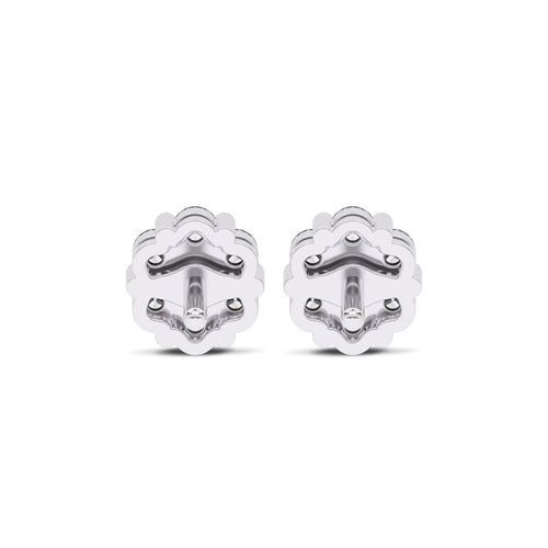 3/4 CT. Floral Cluster Lab Created Diamond Stud Earrings