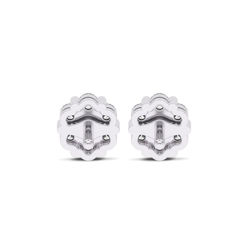 3/4 CT. Floral Cluster Lab Created Diamond Stud Earrings