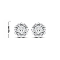 3/4 CT. Floral Cluster Lab Created Diamond Stud Earrings