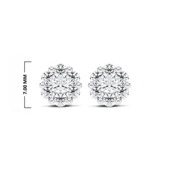 3/4 CT. Floral Cluster Lab Created Diamond Stud Earrings
