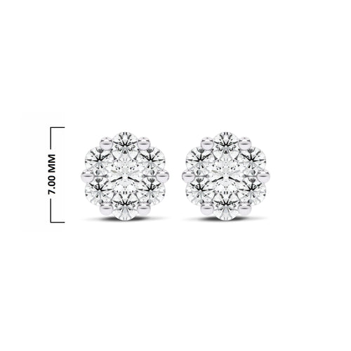 3/4 CT. Floral Cluster Lab Created Diamond Stud Earrings