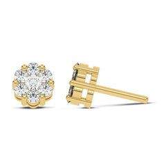 3/4 CT. Floral Cluster Lab Created Diamond Stud Earrings