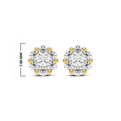 3/4 CT. Floral Cluster Lab Created Diamond Stud Earrings