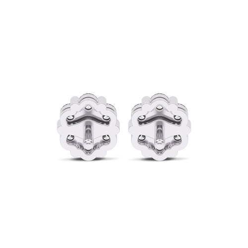 3/4 CT. Floral Cluster Lab Created Diamond Stud Earrings