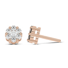 3/4 CT. Floral Cluster Lab Created Diamond Stud Earrings