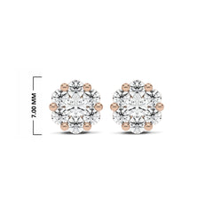 3/4 CT. Floral Cluster Lab Created Diamond Stud Earrings
