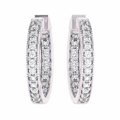 2 CT. Round Lab Created Diamond Eternity Hoop Earrings