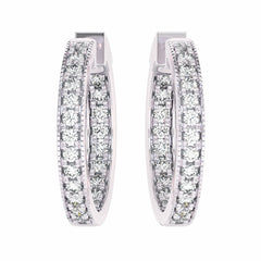 2 CT. Round Lab Created Diamond Eternity Hoop Earrings
