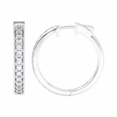 2 CT. Round Lab Created Diamond Eternity Hoop Earrings