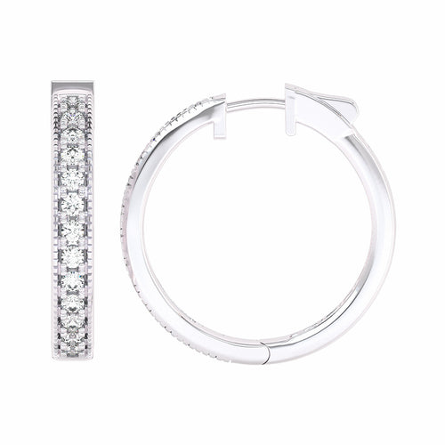 2 CT. Round Lab Created Diamond Eternity Hoop Earrings