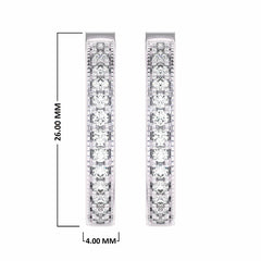2 CT. Round Lab Created Diamond Eternity Hoop Earrings