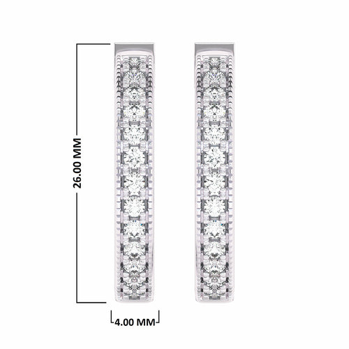 2 CT. Round Lab Created Diamond Eternity Hoop Earrings