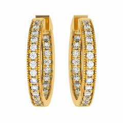 2 CT. Round Lab Created Diamond Eternity Hoop Earrings