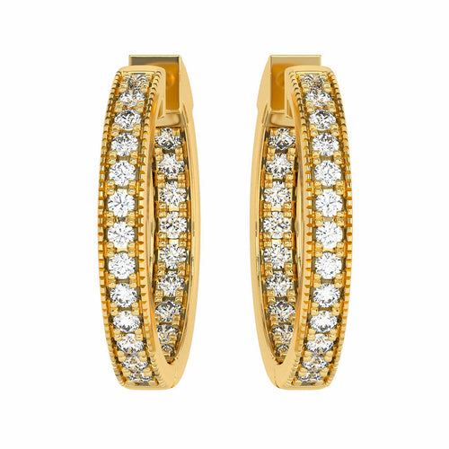 2 CT. Round Lab Created Diamond Eternity Hoop Earrings