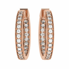 2 CT. Round Lab Created Diamond Eternity Hoop Earrings