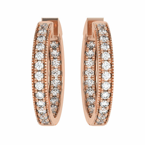 2 CT. Round Lab Created Diamond Eternity Hoop Earrings