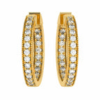 2 CT. Round Lab Created Diamond Eternity Hoop Earrings