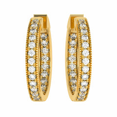 2 CT. Round Lab Created Diamond Eternity Hoop Earrings