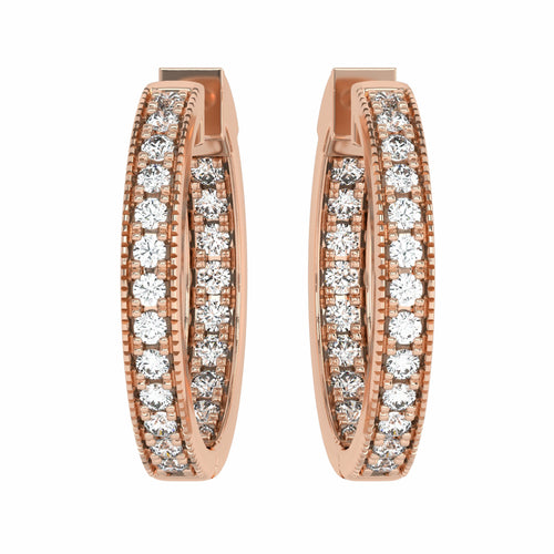 2 CT. Round Lab Created Diamond Eternity Hoop Earrings