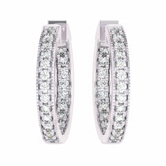 2 CT. Round Lab Created Diamond Eternity Hoop Earrings