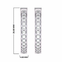 2 CT. Round Lab Created Diamond Eternity Hoop Earrings