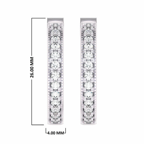 2 CT. Round Lab Created Diamond Eternity Hoop Earrings