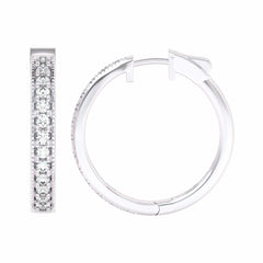 2 CT. Round Lab Created Diamond Eternity Hoop Earrings