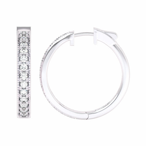 2 CT. Round Lab Created Diamond Eternity Hoop Earrings