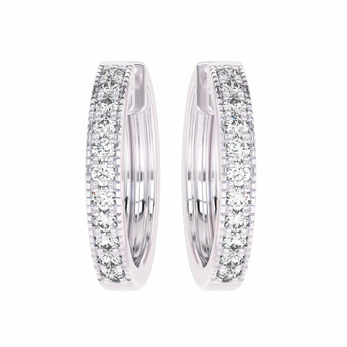 1/2 CT. Round Lab Created Diamond Eternity Hoop Earrings