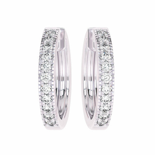 1/2 CT. Round Diamond Eternity Hoop Earrings