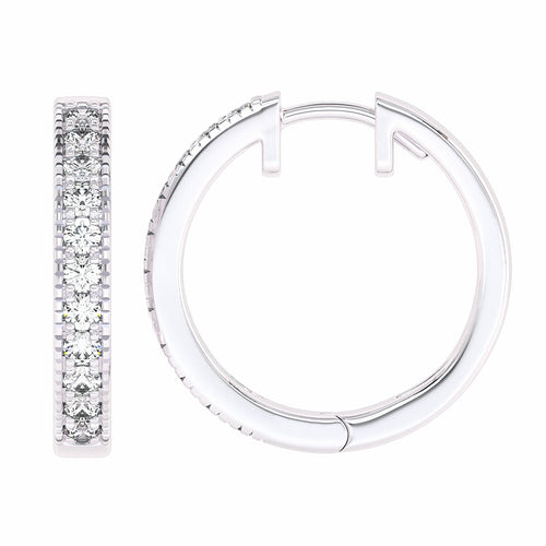 1/2 CT. Round Lab Created Diamond Eternity Hoop Earrings