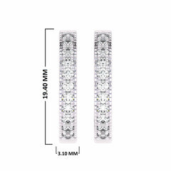 1/2 CT. Round Lab Created Diamond Eternity Hoop Earrings