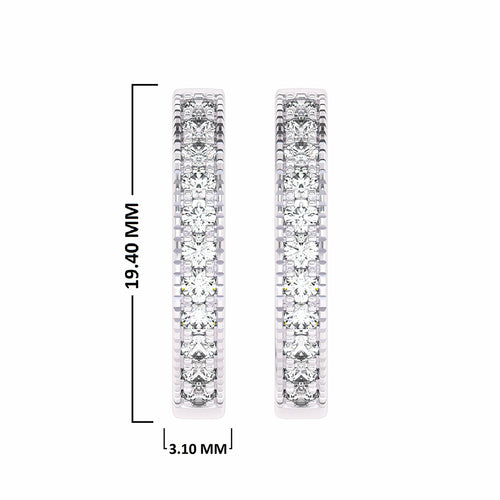 1/2 CT. Round Lab Created Diamond Eternity Hoop Earrings