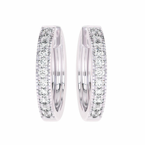 1/2 CT. Round Lab Created Diamond Eternity Hoop Earrings