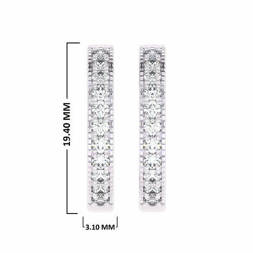 1/2 CT. Round Lab Created Diamond Eternity Hoop Earrings