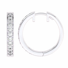 1/2 CT. Round Lab Created Diamond Eternity Hoop Earrings
