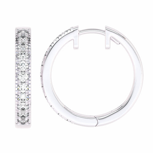 1/2 CT. Round Lab Created Diamond Eternity Hoop Earrings