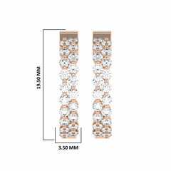 1 1/2 CT. Round Lab Created Diamond Double Row Hoop Earrings