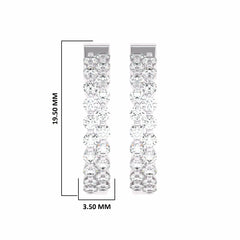 1 1/2 CT. Round Lab Created Diamond Double Row Hoop Earrings