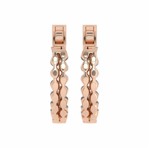 1 1/2 CT. Round Lab Created Diamond Double Row Hoop Earrings